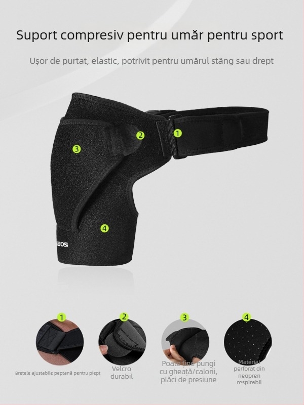 Protector de umăr, neopren, curea reglabilă pentru un singur umăr, pentru adulți