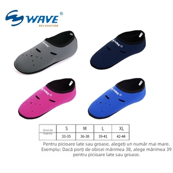 Șosete de scufundare din nailon WAVE – pentru snorkeling și înot, ușoare, ambalate într-o pungă transparentă