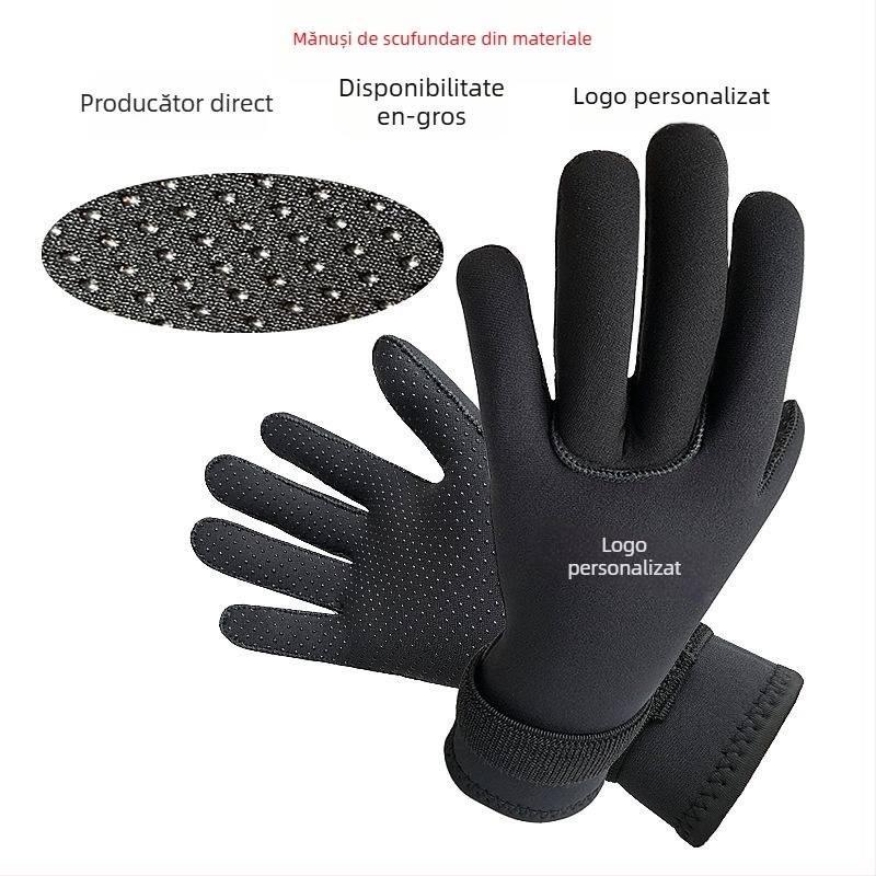 OMZHST mănuși de scufundări din nailon, 3–5 mm, anti-alunecare, rezistente la uzură pentru înot de iarnă