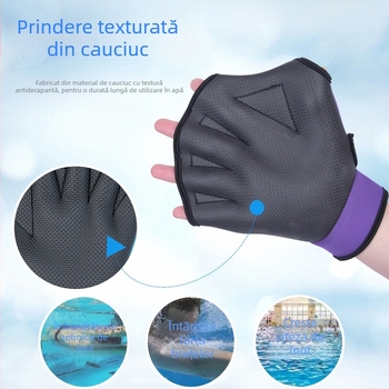 Mănuși de înot cu degete web pentru adulți și copii – cauciuc sintetic, textură în relief pe palme