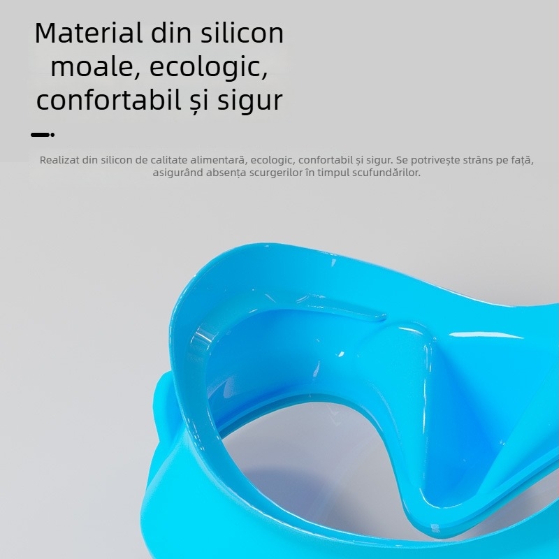 Set de snorkeling din trei piese pentru adulți și copii: mască de scufundare din silicon, snorkel uscat și înotătoare