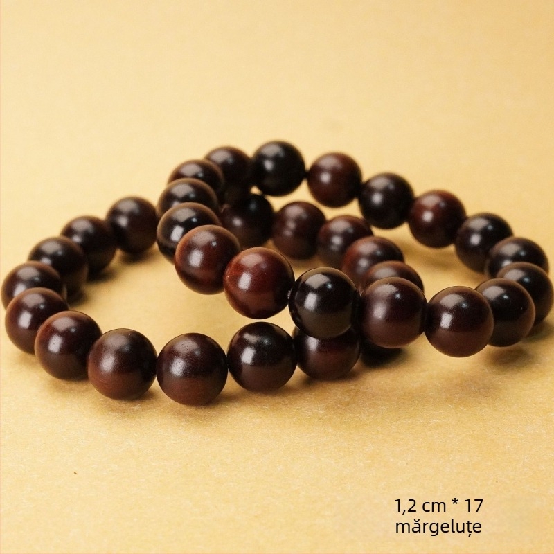 Brățară din lemn Jujube cu mărgele rotunde asemănătoare jadului – accesoriu taoist pentru manipulare, unisex, semi-artizanal și semi-mehanic, personalizabil