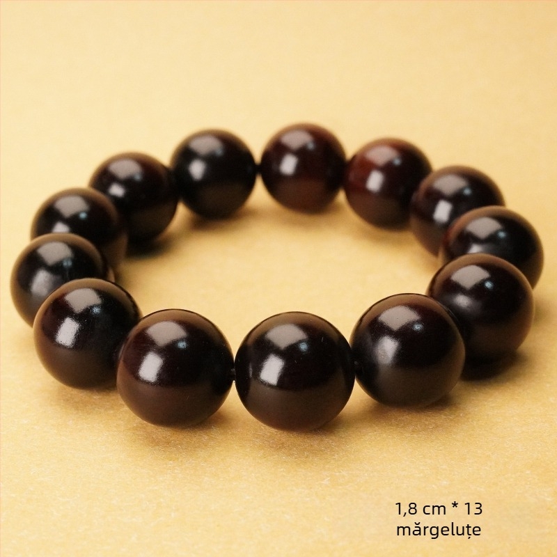 Brățară din lemn Jujube cu mărgele rotunde asemănătoare jadului – accesoriu taoist pentru manipulare, unisex, semi-artizanal și semi-mehanic, personalizabil