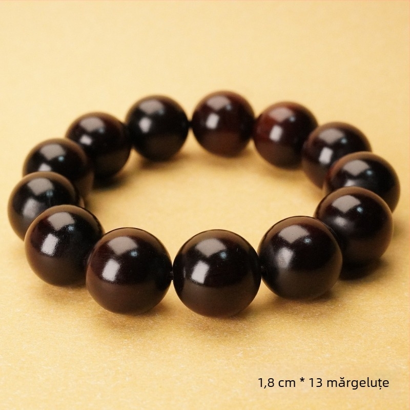Brățară din lemn Jujube cu mărgele rotunde asemănătoare jadului – accesoriu taoist pentru manipulare, unisex, semi-artizanal și semi-mehanic, personalizabil