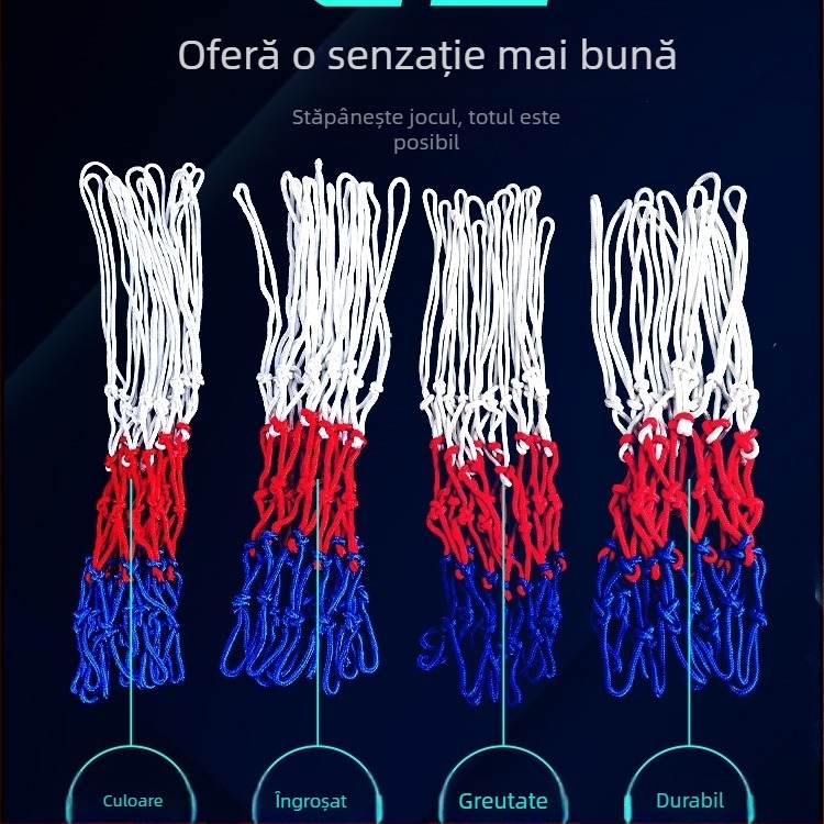 Plasă pentru coș de baschet – extinsă, groasă și durabilă pentru exterior; Material: mătase; Utilizare: baschet; Procesare și personalizare: niciuna; Brand: Altul.