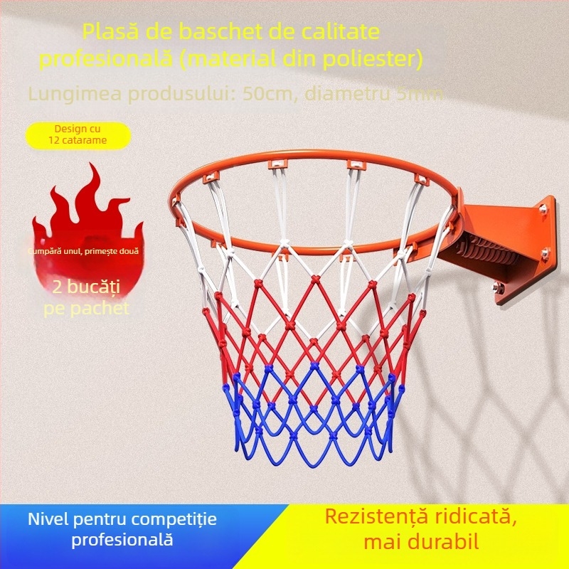 Plasă pentru coș de baschet – extinsă, groasă și durabilă pentru exterior; Material: mătase; Utilizare: baschet; Procesare și personalizare: niciuna; Brand: Altul.