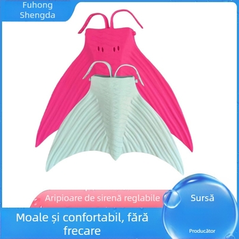 Fuhong Shengda Coada de sirenă demon din silicon, palete de înot pentru adulți, unisex, stil liber și bras