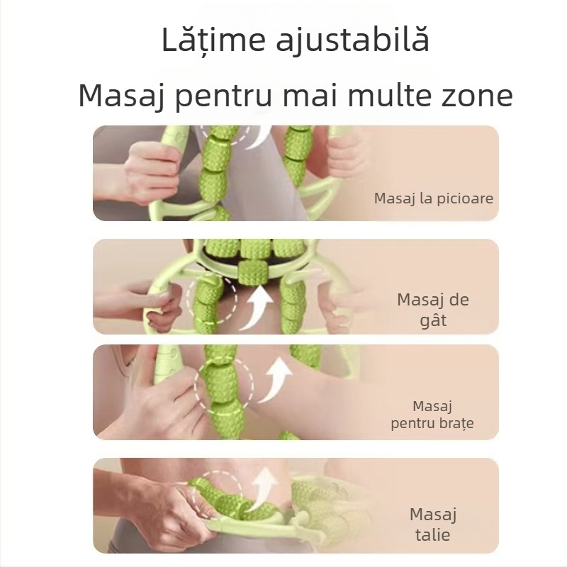 Rola cu spumă, 12 rotoare, masaj muscular și yoga – Material TPE