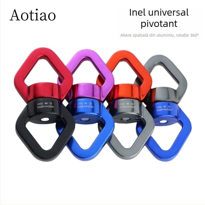 Hamac de yoga din aliaj de aluminiu-magneziu cu inel universal rotativ de 360° pentru alpinism în aer liber