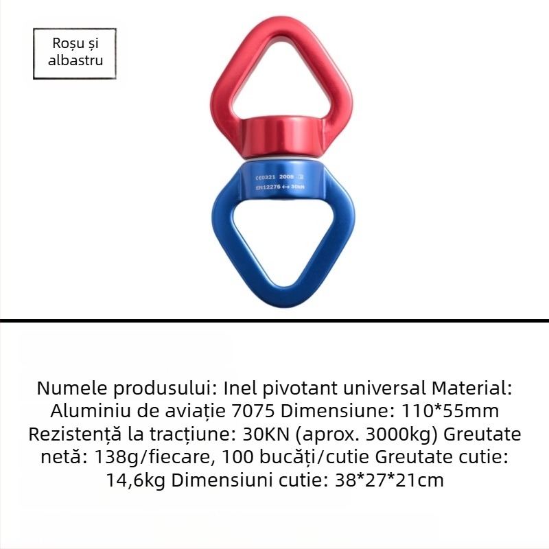 Hamac de yoga din aliaj de aluminiu-magneziu cu inel universal rotativ de 360° pentru alpinism în aer liber