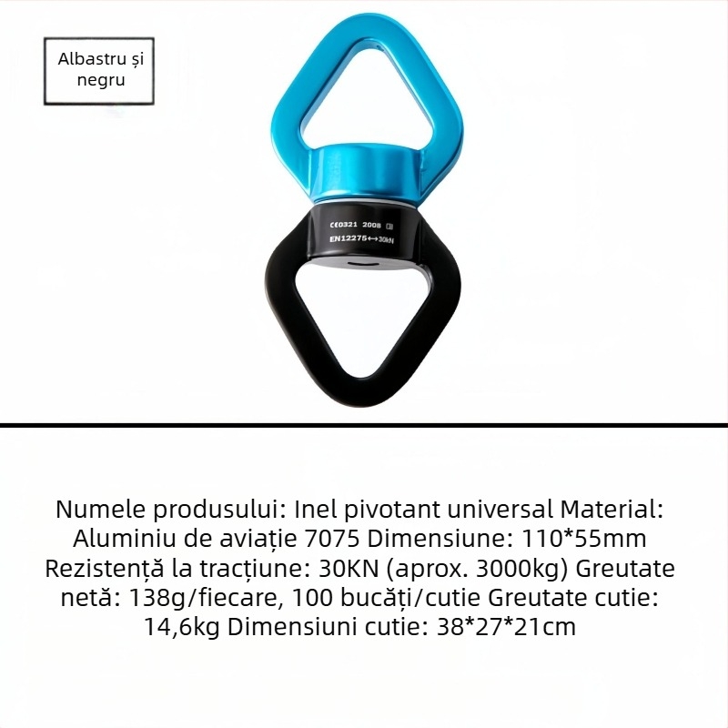 Hamac de yoga din aliaj de aluminiu-magneziu cu inel universal rotativ de 360° pentru alpinism în aer liber
