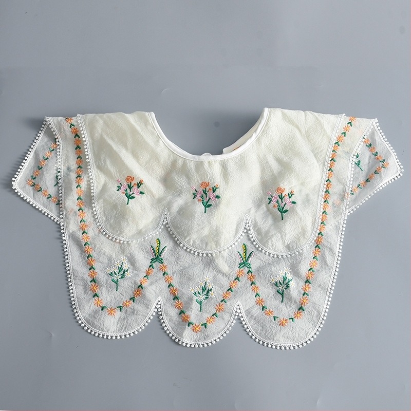 Guler de șal în stil etnic pentru rochie, cu decor din dantelă și design decupat; fir poliesteric; ambalare independentă; pentru adulți; vara 2022