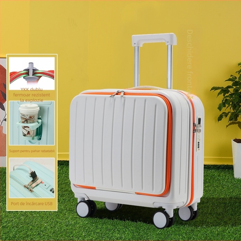 Bagaj cabină, corp PVC, deschidere cu fermoar, port USB, anti-furt, model 716