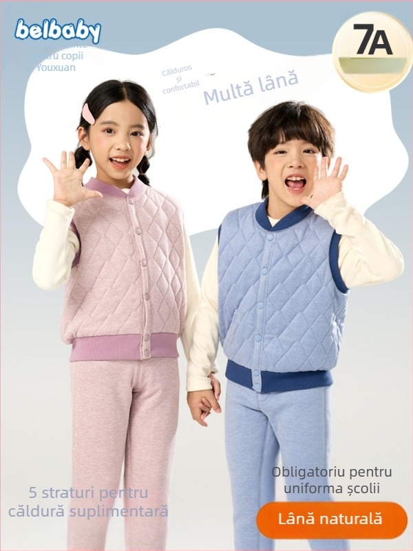 Veste pentru copii din lână, unisex, stil cardigan, groasă, 75% lână