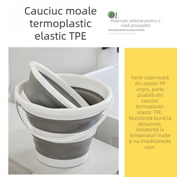 Set pliabil de găleată și chiuvetă pentru camping în aer liber — PP+TPR, 0,4 kg, lansare 2024, fără import