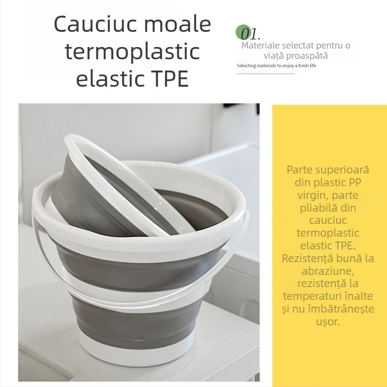 Set pliabil de găleată și chiuvetă pentru camping în aer liber — PP+TPR, 0,4 kg, lansare 2024, fără import
