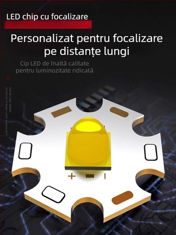 Lampă frontală LED reîncărcabilă, model B90, baterie 18650, rază de iluminare ≥500 m, autonomie 60 h, impermeabilă