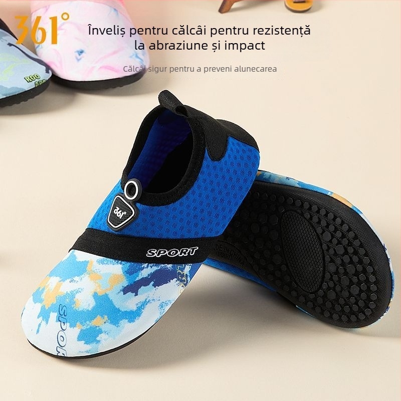 361° Pantofi de plajă pentru copii, talpă antiderapantă, încălțăminte de apă pentru copii, pantofi pentru drumeții pe râu, uscare rapidă pentru plajă și înot