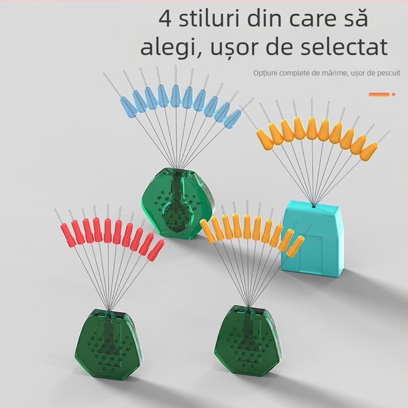 Set de accesorii pescuit din silicon cu anti-încâlcire, inel în formă de opt, boabe spațiale și mărgele pentru linia principală - Material: silicon; Design anti-încâlcire; Include: inel în formă de opt, boabe spațiale, mărgele liniei principale