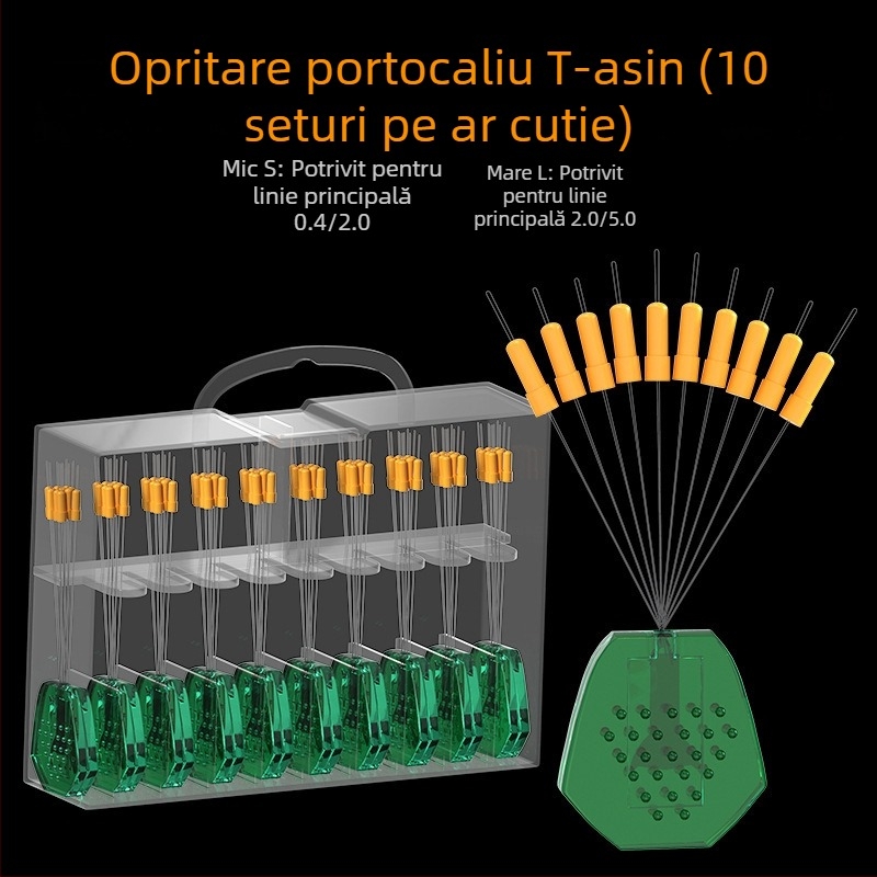 Set de accesorii pescuit din silicon cu anti-încâlcire, inel în formă de opt, boabe spațiale și mărgele pentru linia principală - Material: silicon; Design anti-încâlcire; Include: inel în formă de opt, boabe spațiale, mărgele liniei principale