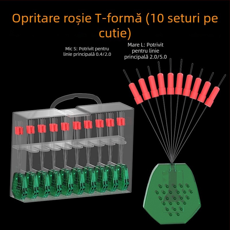 Set de accesorii pescuit din silicon cu anti-încâlcire, inel în formă de opt, boabe spațiale și mărgele pentru linia principală - Material: silicon; Design anti-încâlcire; Include: inel în formă de opt, boabe spațiale, mărgele liniei principale