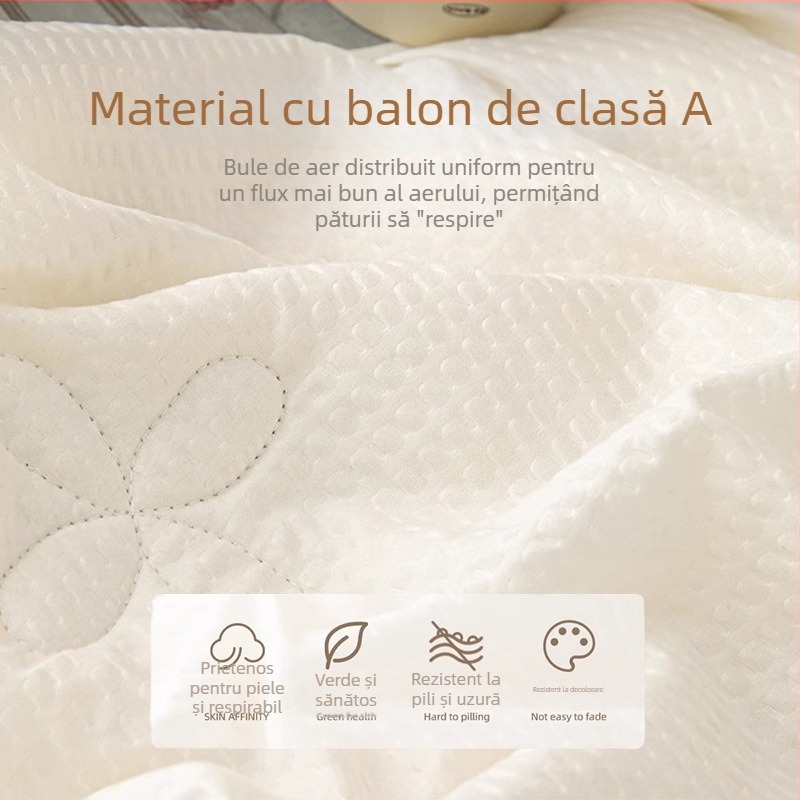 Cuvertură din fibre de soia, ţesătură Jacquard din fibre mixte, potrivită pentru toate sezoanele, greutate 1,5–2 kg