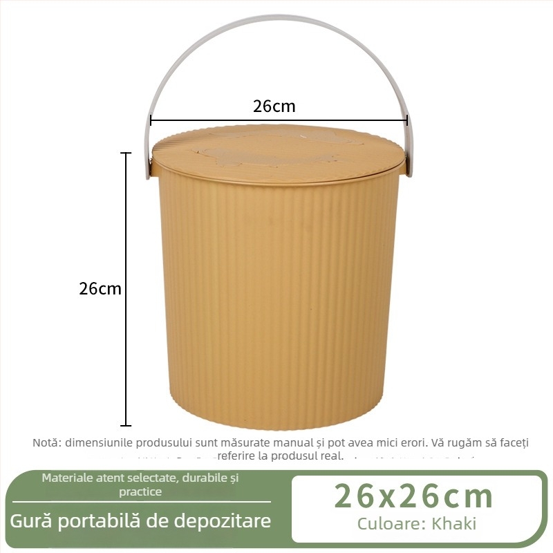 Găleată de depozitare din plastic cu capac – găleată portabilă pentru uz casnic, baie și pescuit