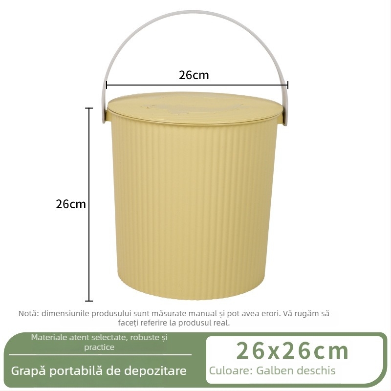 Găleată de depozitare din plastic cu capac – găleată portabilă pentru uz casnic, baie și pescuit