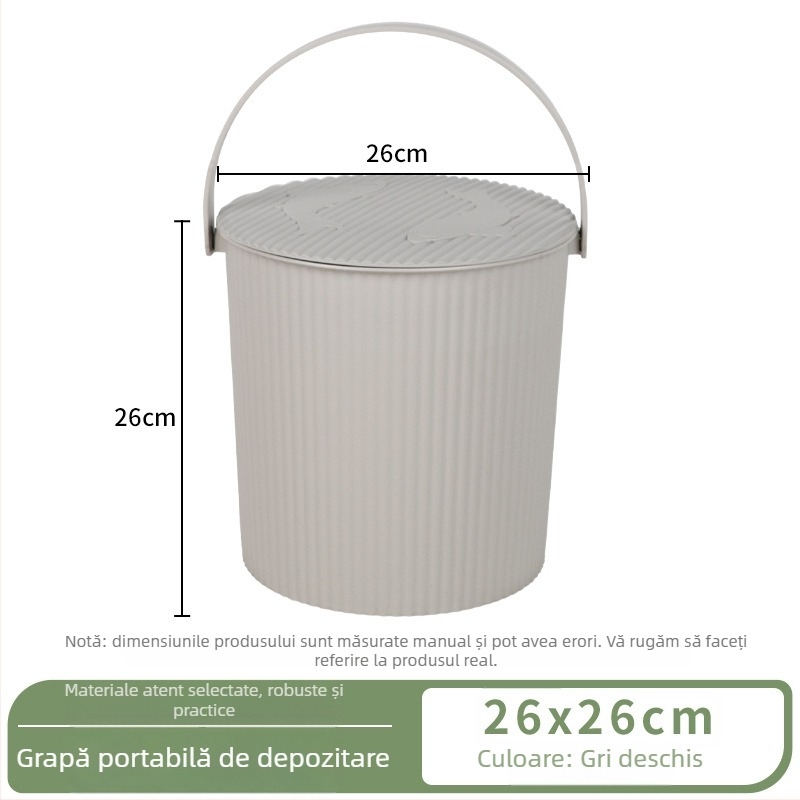 Găleată de depozitare din plastic cu capac – găleată portabilă pentru uz casnic, baie și pescuit