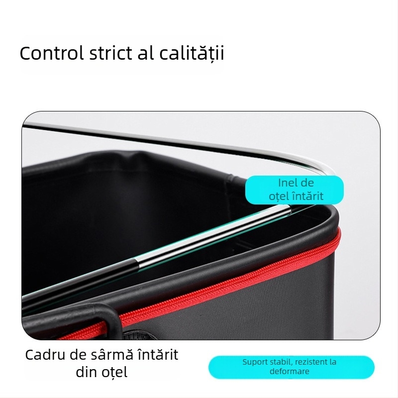 Vas pliabil de pescuit din EVA, construcție îngroșată, capacitate 45–80 L, pentru pești vii