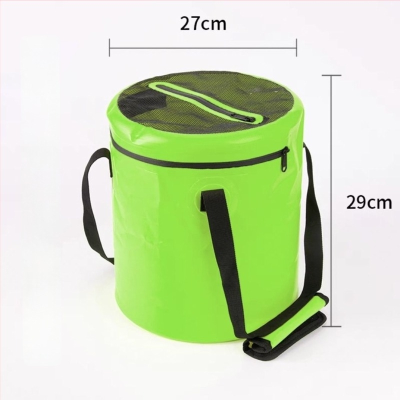 Găleată pliabilă, portabilă pentru pescuit – pentru pești vii, material PVC, multifuncțional