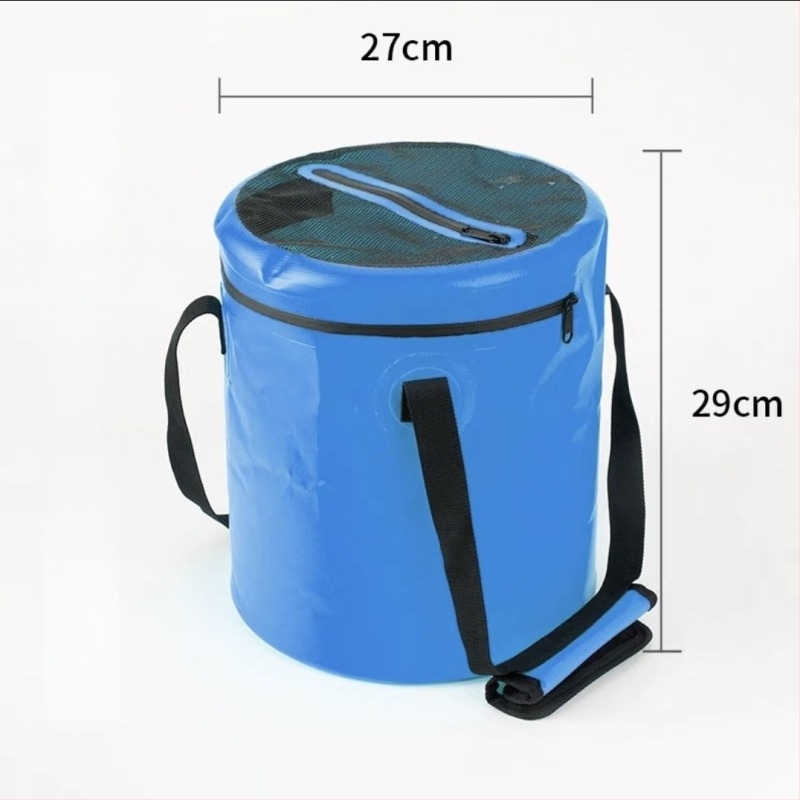 Găleată pliabilă, portabilă pentru pescuit – pentru pești vii, material PVC, multifuncțional