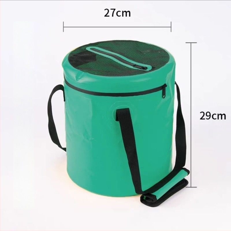 Găleată pliabilă, portabilă pentru pescuit – pentru pești vii, material PVC, multifuncțional