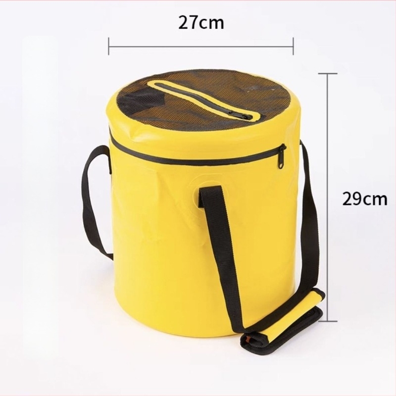 Găleată pliabilă, portabilă pentru pescuit – pentru pești vii, material PVC, multifuncțional