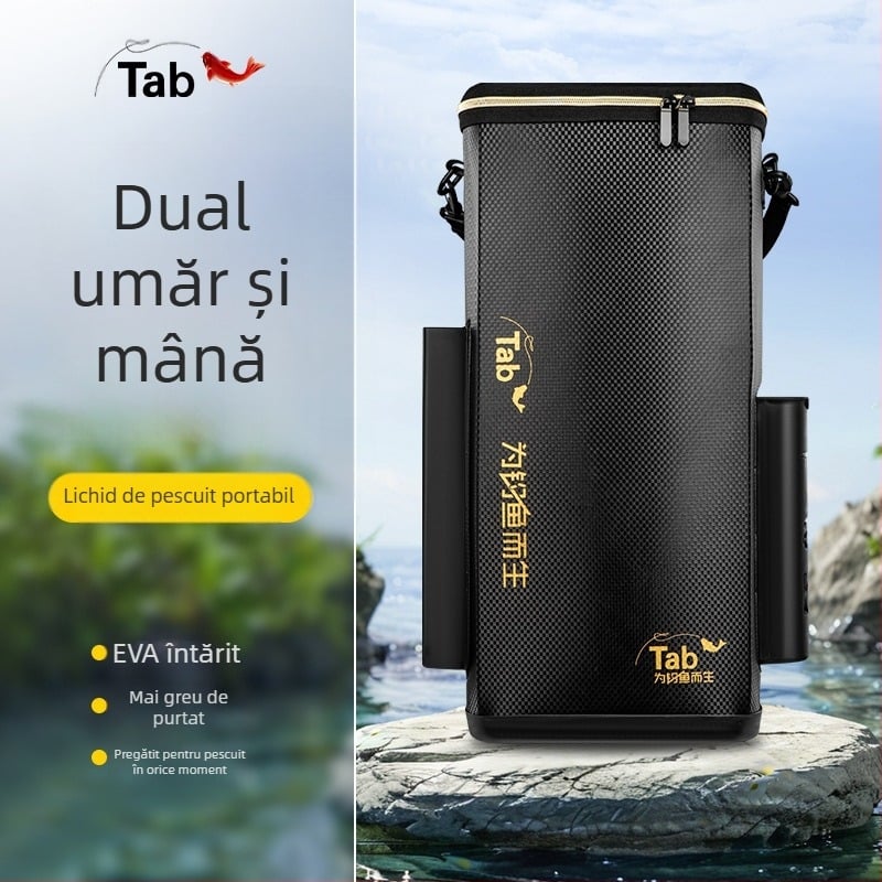 Găleată de pescuit pentru pești vii, găleată multifuncțională cu încărcător de undiță, geantă de echipament pe umăr, găleată portabilă pentru pești vii, capacitate sub 9, material: Altul, categorie: cutie de pescuit