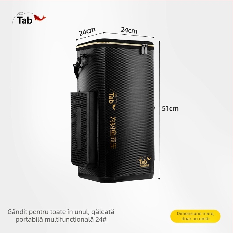 Găleată de pescuit pentru pești vii, găleată multifuncțională cu încărcător de undiță, geantă de echipament pe umăr, găleată portabilă pentru pești vii, capacitate sub 9, material: Altul, categorie: cutie de pescuit