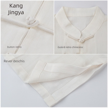 Set Tai Chi - mâneci scurte, unisex, croială lejeră, pentru adulți, antrenament și reprezentații Wu Shu, material din bumbac amestecat cu căptușeală de bumbac