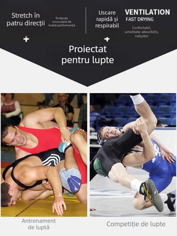 Costum de lupte dintr-o bucată pentru adulți, spandex, căptușit cu spandex, unisex, model solid