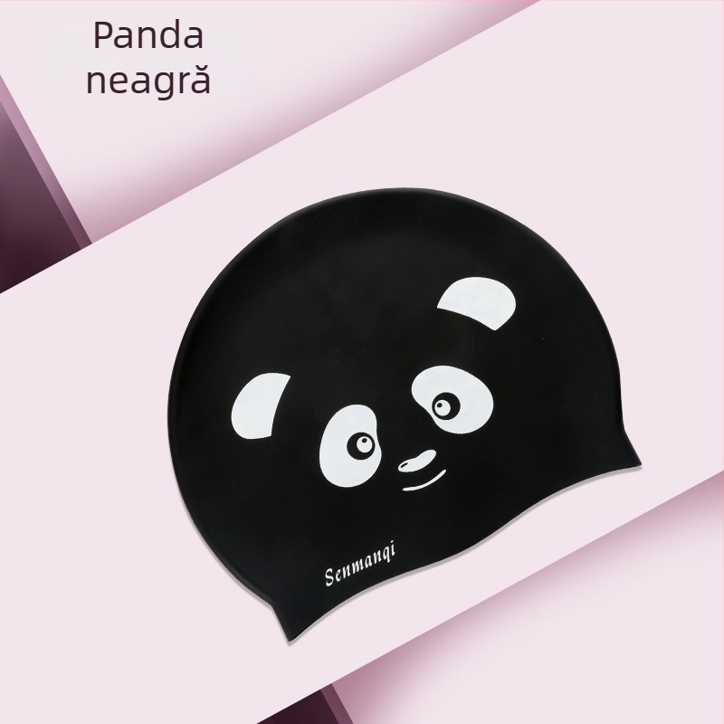 Șapcă de înot din silicon, cu model desen animat, pentru adulți, cod produs A38832, potrivită pentru înot și activități în apă