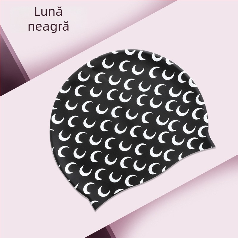 Șapcă de înot din silicon, cu model desen animat, pentru adulți, cod produs A38832, potrivită pentru înot și activități în apă