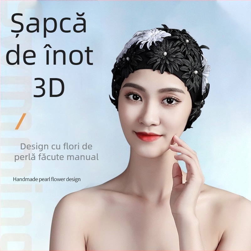 Pălărie de înot pentru femei – Furui Road, pânză, model monocrom, adult, pentru înot