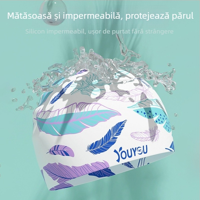 Set cască de înot și ochelari — silicon impermeabil, imprimeu, pentru adulți, cod produs 71301ay, pentru înot