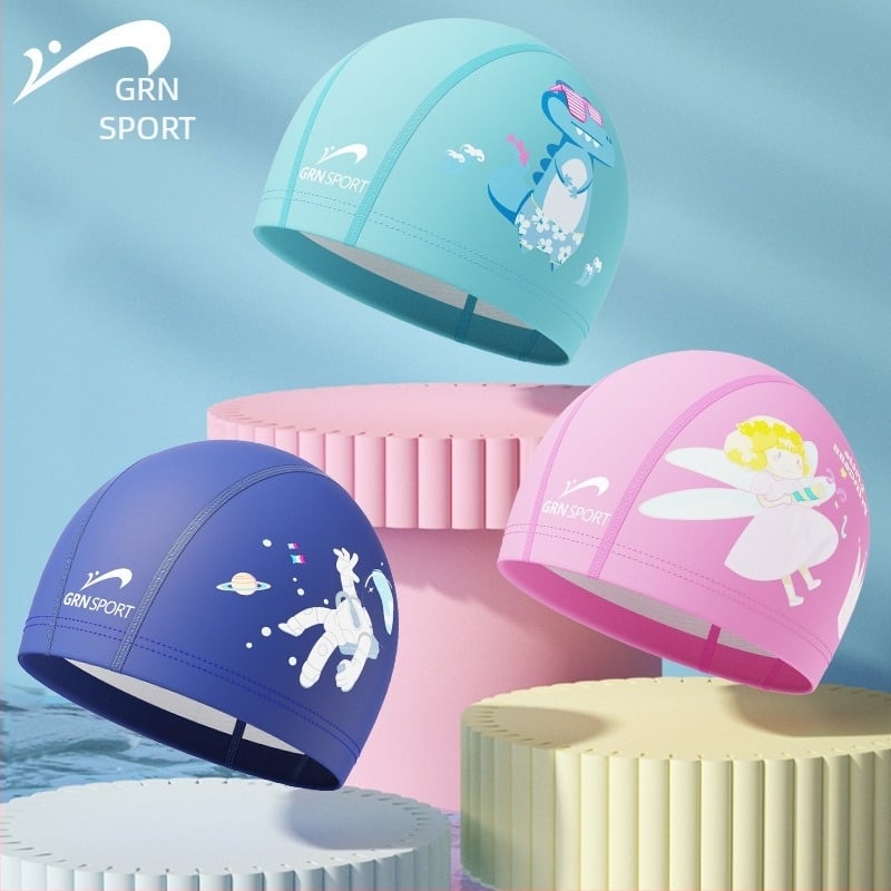 Noble Bird Șapcă de Înot pentru Copii din Nylon cu Imprimeu Desen Animat