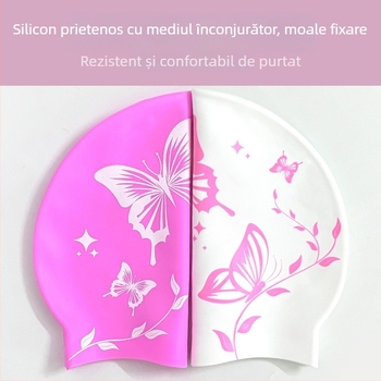 HAIZID Căciulă de înot din silicon – pentru adulți, cu imprimeu, pentru înot și activități acvatice