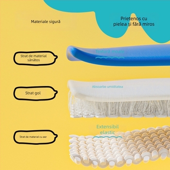 Inel de înot pentru copii cu design sub braț și anti-răsturnare, model Cartoon, PVC ecologic, grosime PVC 0,1 mm, potrivit pentru piscină și parc acvatic