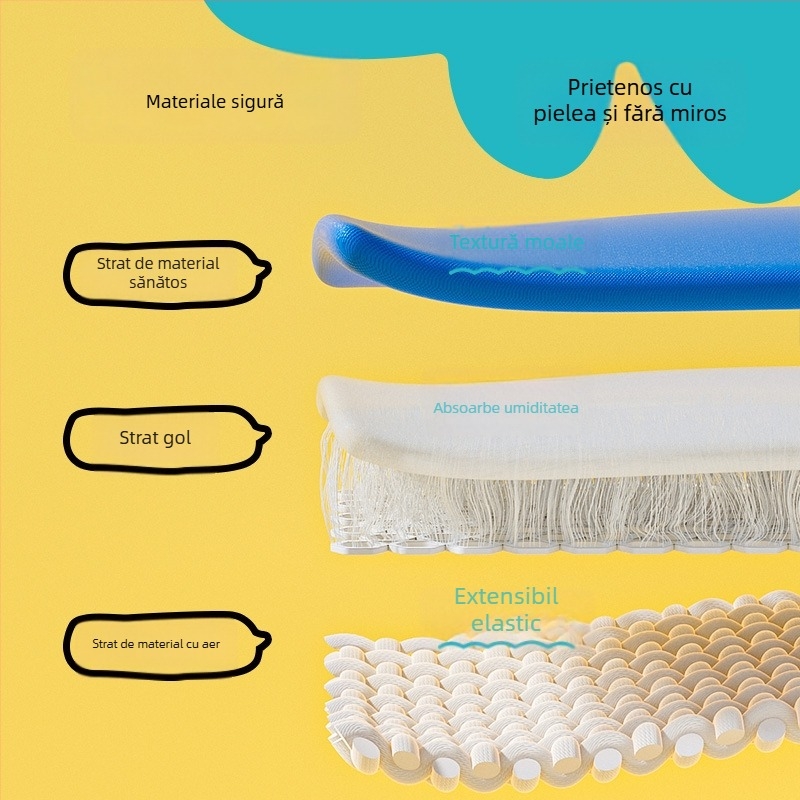 Inel de înot pentru copii cu design sub braț și anti-răsturnare, model Cartoon, PVC ecologic, grosime PVC 0,1 mm, potrivit pentru piscină și parc acvatic
