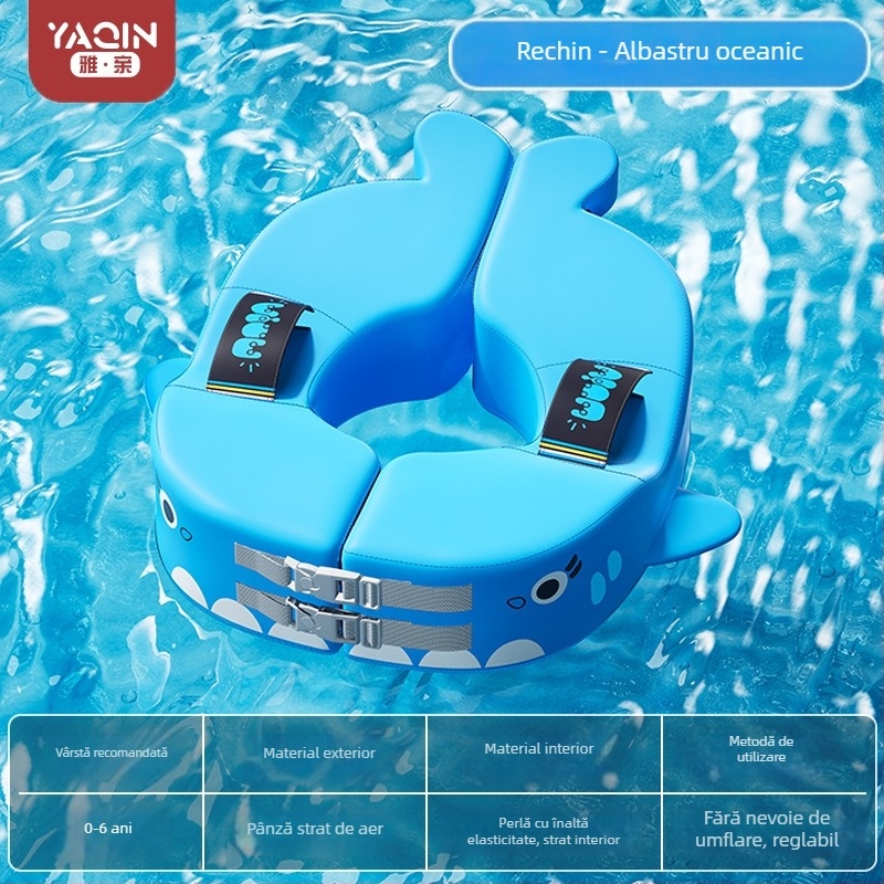 Inel de înot pentru copii cu design sub braț și anti-răsturnare, model Cartoon, PVC ecologic, grosime PVC 0,1 mm, potrivit pentru piscină și parc acvatic