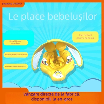 Inel de înot pentru copii 0–3 ani, model în dung, PVC ecologic 0,25 mm, insuflare manuală