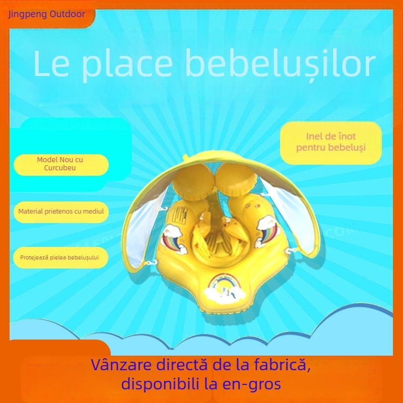 Inel de înot pentru copii 0–3 ani, model în dung, PVC ecologic 0,25 mm, insuflare manuală