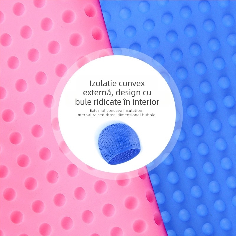 Șapcă de înot din silicon pentru adulți, cu acoperire pentru urechi, impermeabilă
